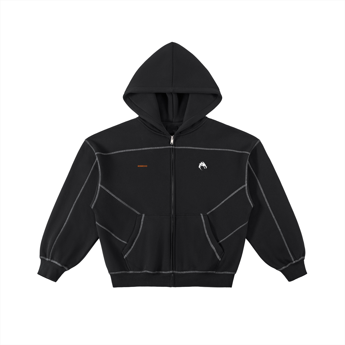 (GOGECKO X TEAMH) Boxy Zip-up Hoodie